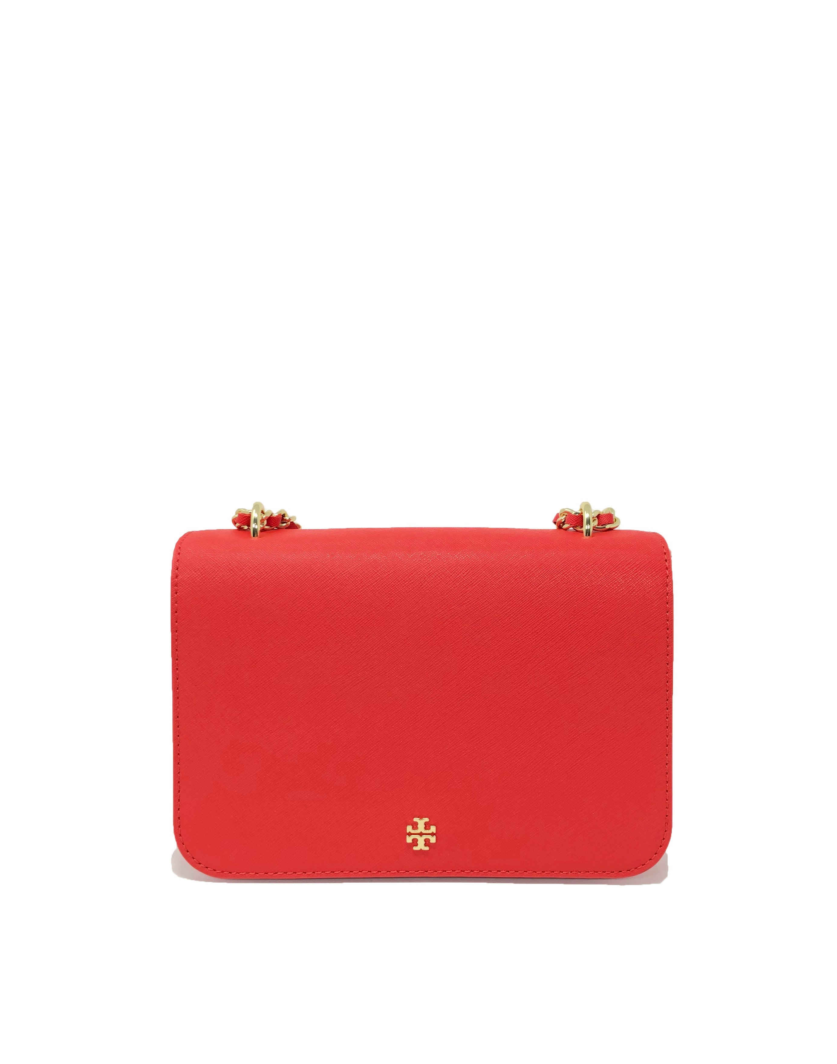 title:Tory Burch Poppy Orange Emerson Adjustable Shoulder Bag;color:Poppy Orange