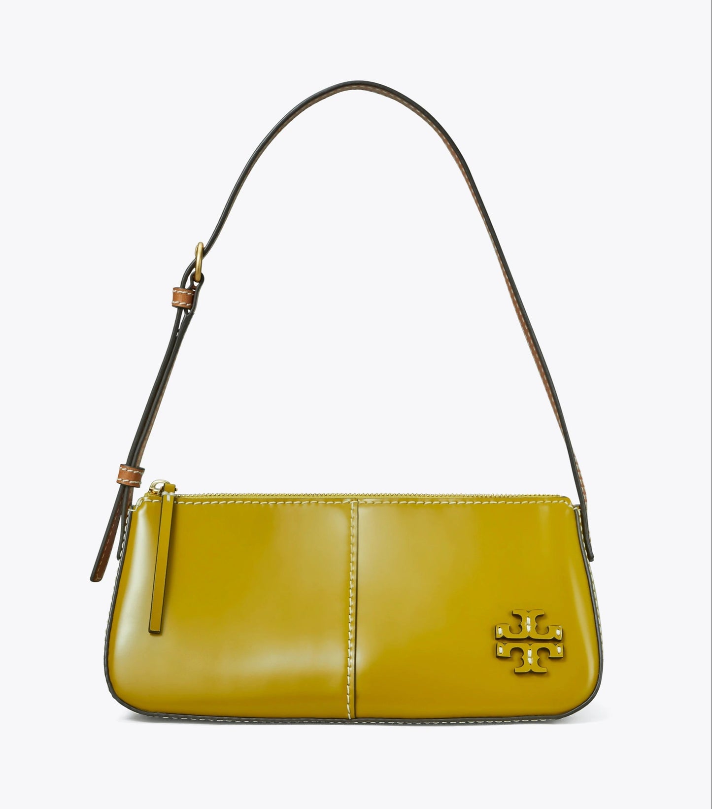 title:Tory Burch 
Island Palm McGraw Spazzolato Wedge Shoulder Bag;color:Island Palm