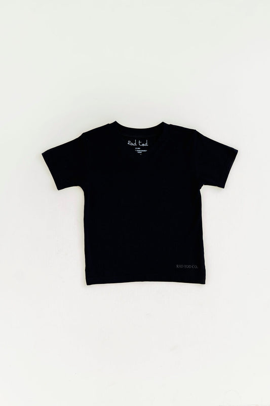 title:Black Bamboo V neck;color:Black