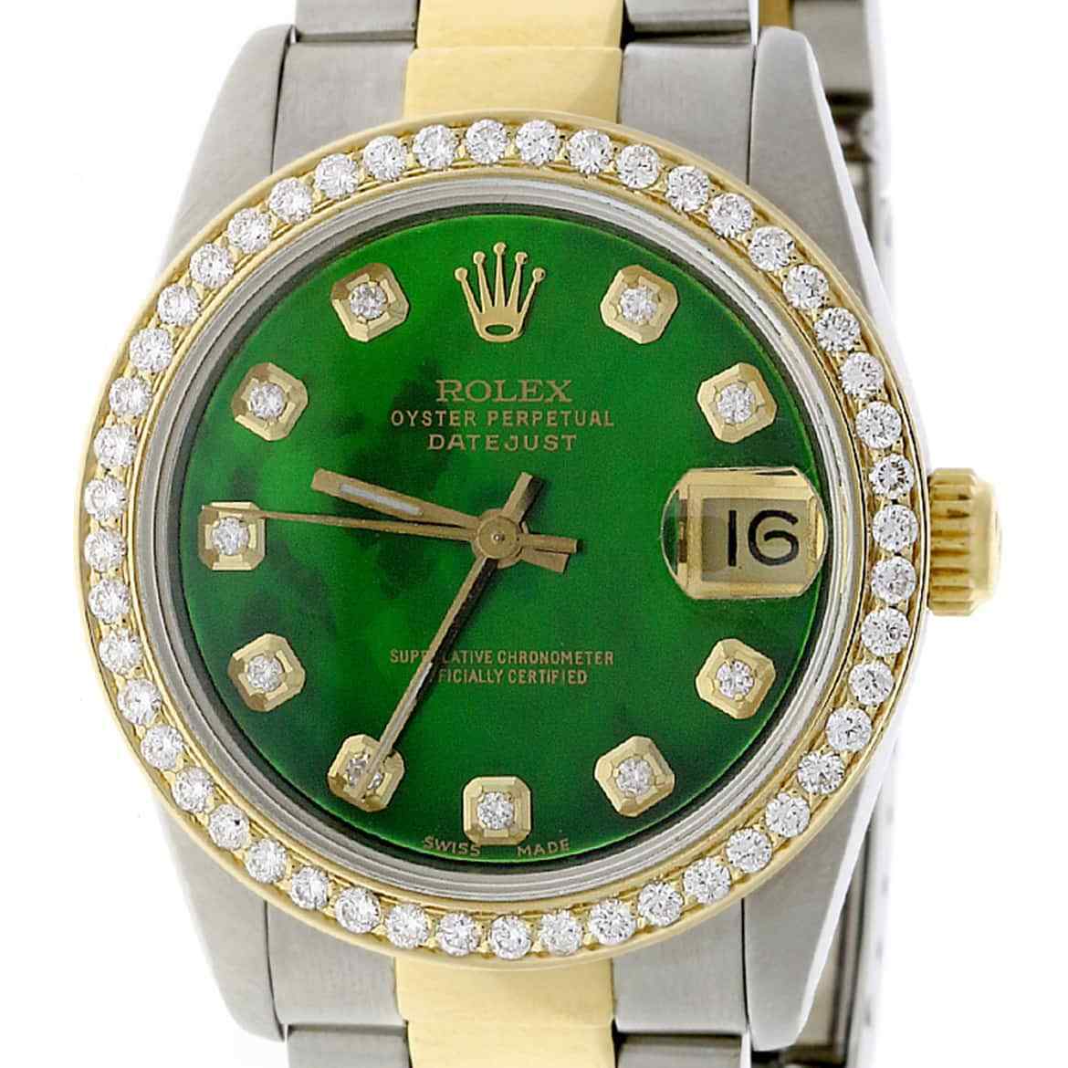 title:Rolex Datejust Midsize 2-Tone Gold/Steel 31mm Oyster w/MOP Diamond Dial &amp; Bezel TFJ-142508103;color:not applicable