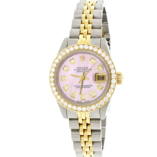 title:Rolex Datejust Ladies 2-Tone 26mm Diamond Bezel/Baby Pink MOP Dial Jubilee Watch TFJ-142508068;color:not applicable