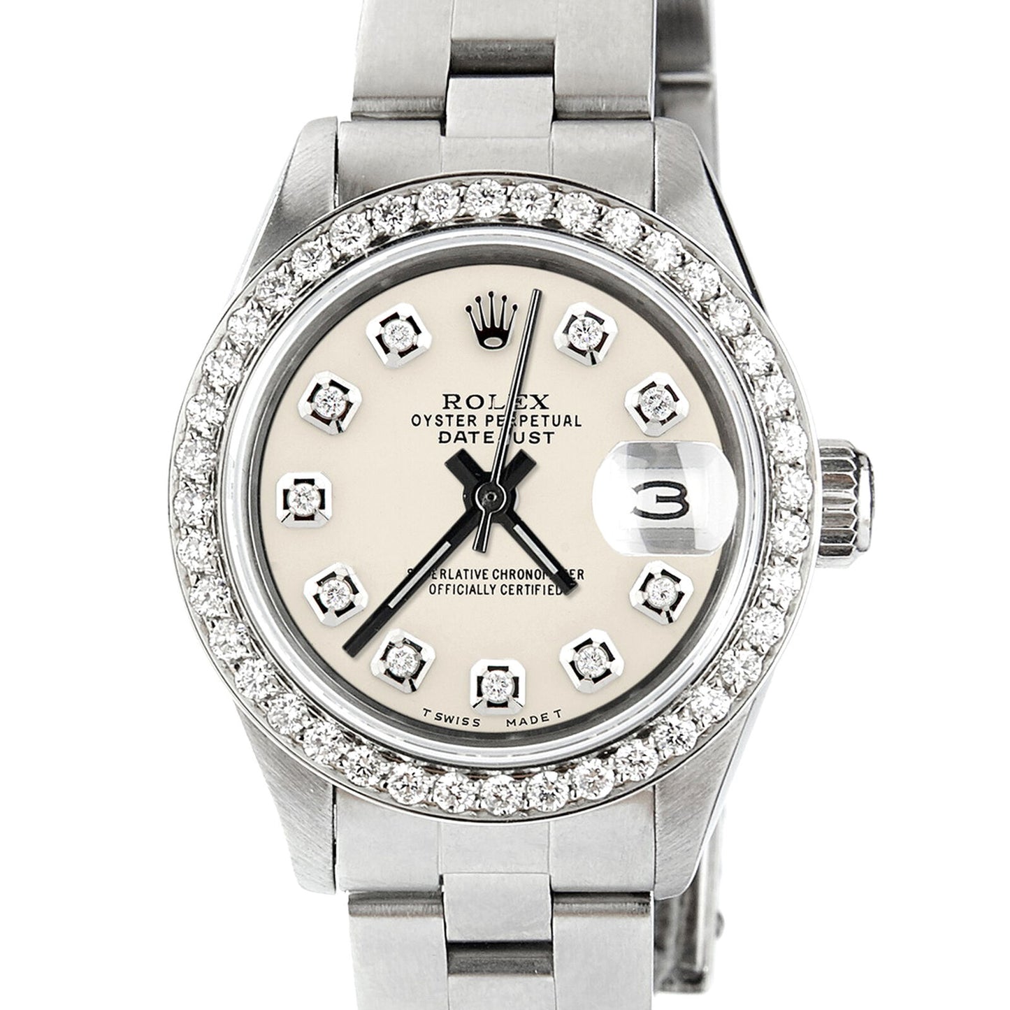 title:Rolex Datejust Ladies 26mm Diamond Bezel/Ivory Color Dial Oyster Steel Watch TFJ-142508026;color:not applicable