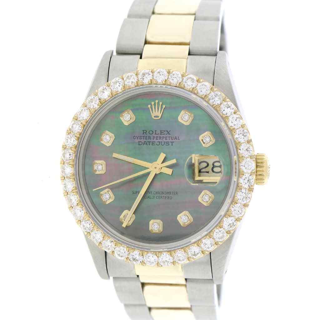 title:Rolex Datejust 36mm 2-Tone Oyster Watch w/Tahitian MOP Diamond Dial/2.70Ct Bezel TFJ-142508024;color:not applicable