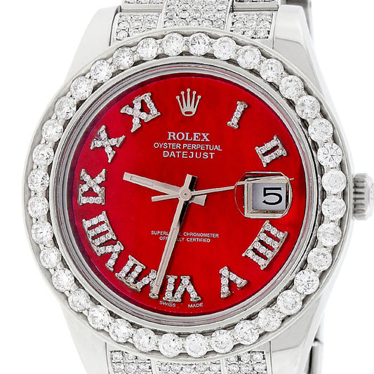 title:Rolex Datejust II 41mm 9.8CT Diamond Bezel/Bracelet/Red MOP Roman TFJ-142508148;color:not applicable