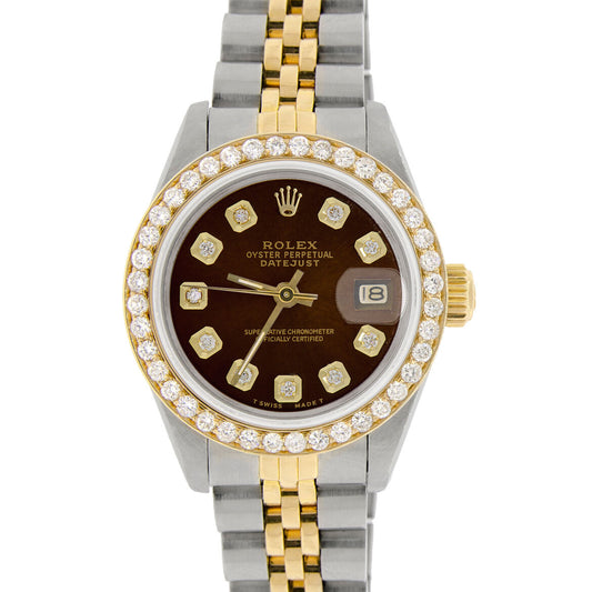 title:Rolex Datejust Ladies 2-Tone Jubilee 26mm Diamond Bezel/Cocoa Brown Dial  TFJ-142508138;color:not applicable