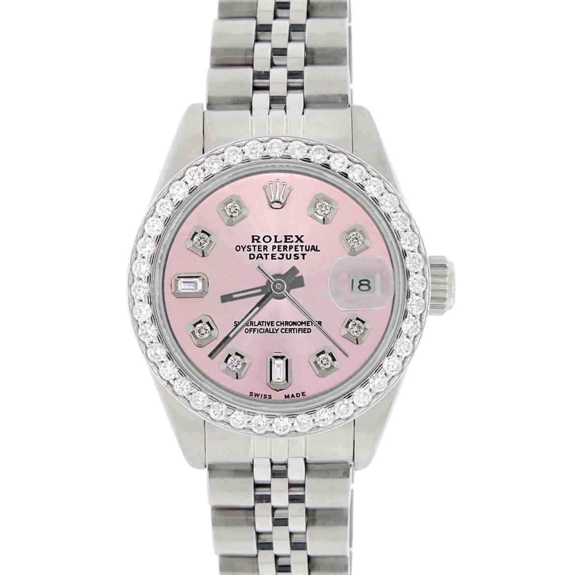 title:Rolex Datejust Ladies 26mm Diamond Bezel/Orchid Pink Dial Jubilee Steel Watch TFJ-142508017;color:not applicable