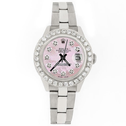 title:Rolex Datejust 26mm 1.3ct Diamond Bezel/Pink MOP Dial Oyster Steel Watch TFJ-142508114;color:not applicable