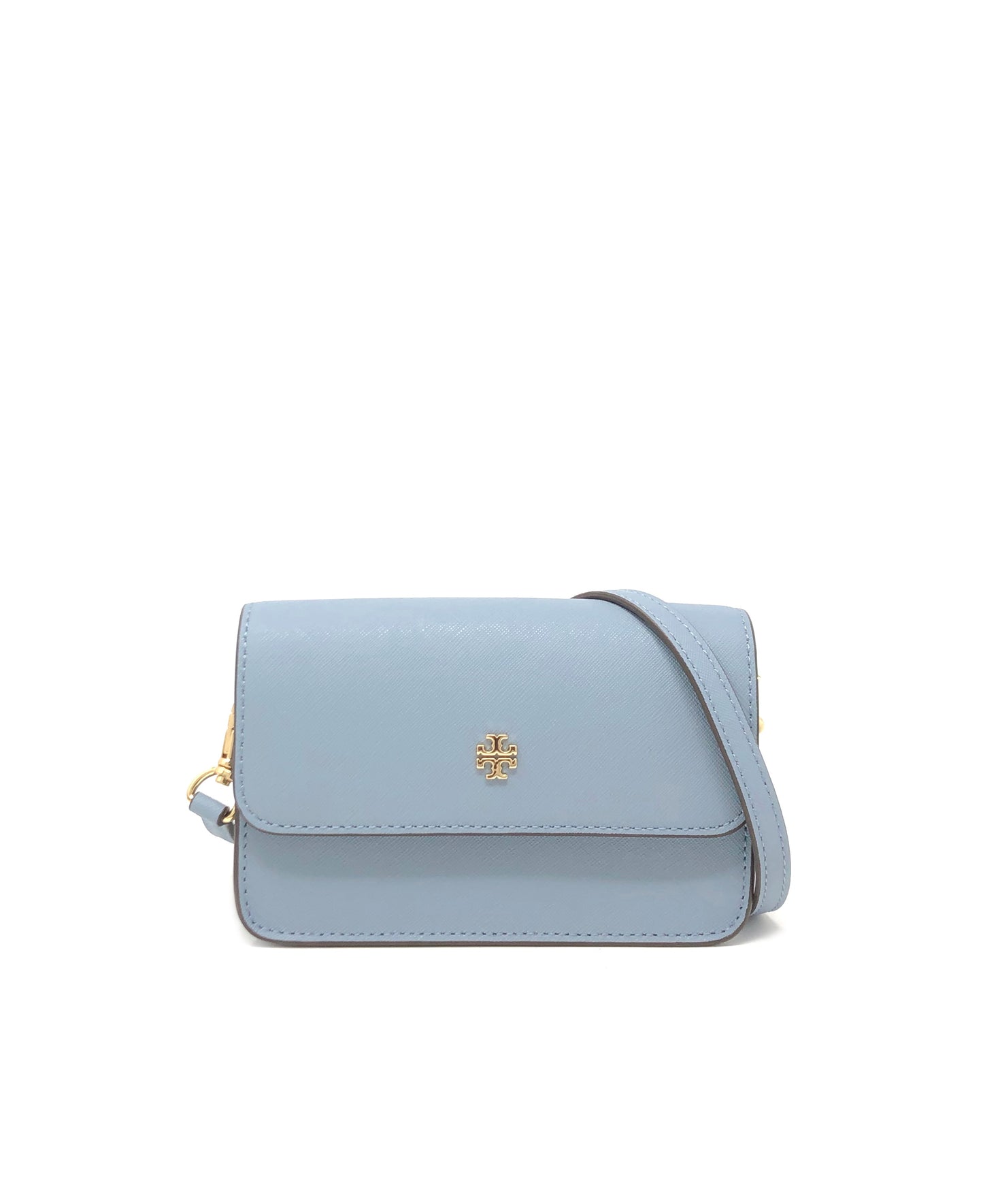 title:Tory Burch Blue Cloud Emerson Mini Convertible Crossbody;color:Blue Cloud