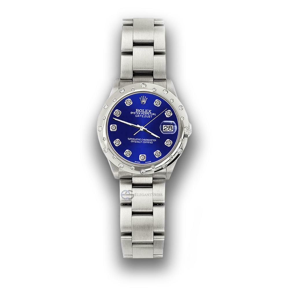 title:Rolex Datejust Midsize 31mm Domed 24 Diamonds Bezel/Navy Blue Dial Watch 78240 TFJ-142508783;color:not applicable