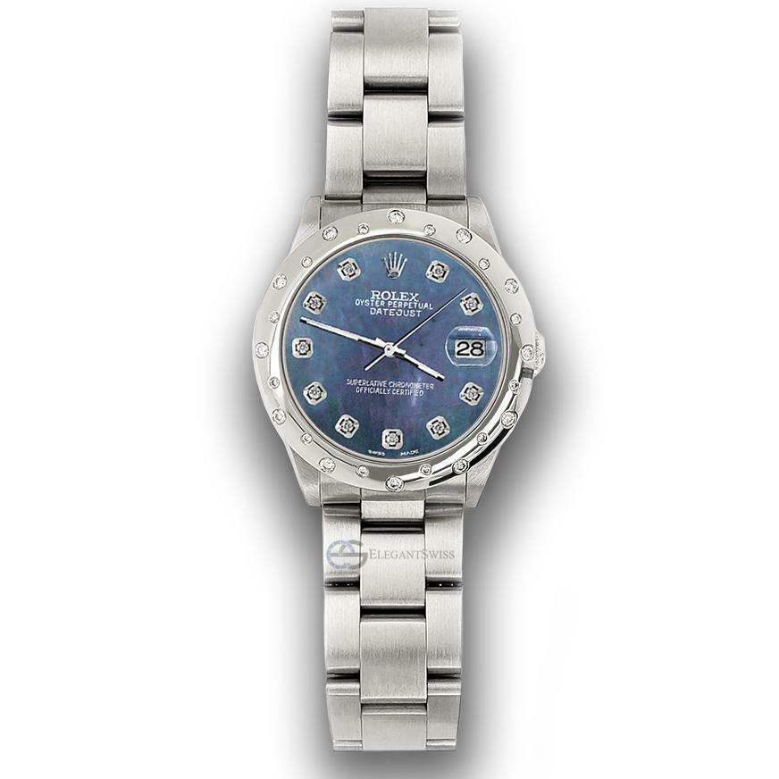 title:Rolex Datejust Midsize 31mm Domed 24 Diamonds Bezel/Black Pearl Dial Watch TFJ-142508780;color:not applicable