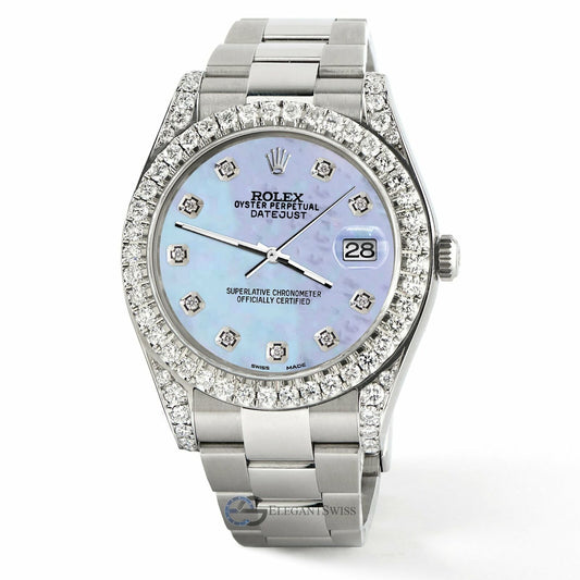 title:Rolex Datejust 41 126300 4.4CT Diamond Bezel/Lugs/Purple MOP Dial,  TFJ-142508755;color:not applicable