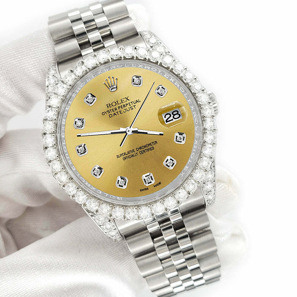 title:Rolex Datejust 116200 36mm 3.9CT Diamond Bezel/Lugs/Champagne Dial Steel Watch TFJ-142508698;color:not applicable