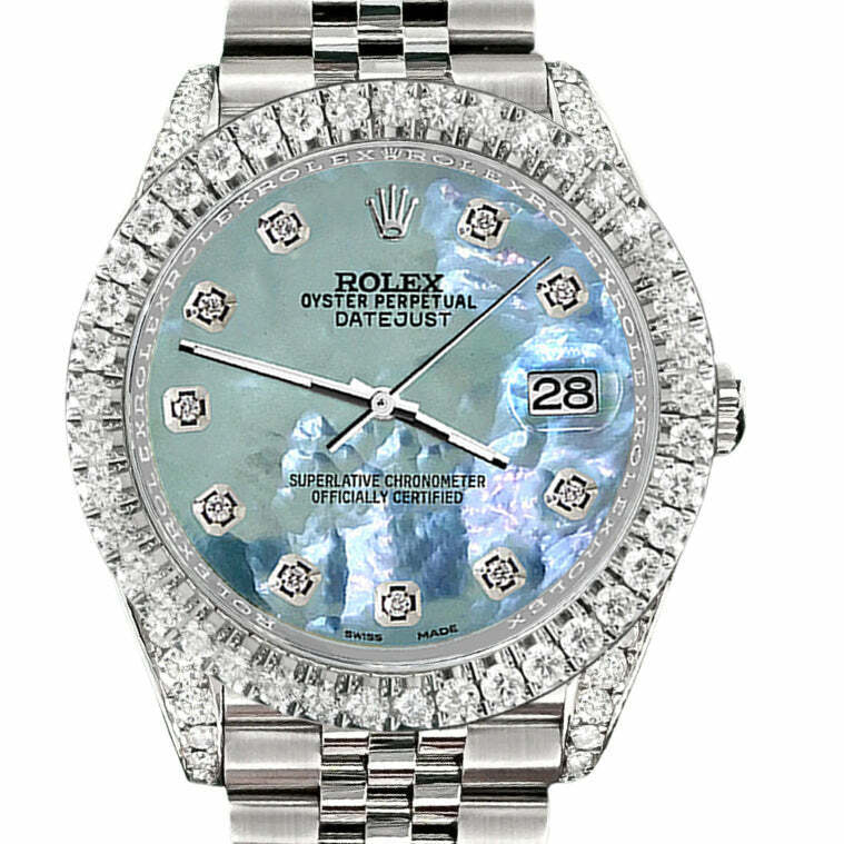 title:Rolex Datejust 41 4.4CT Diamond Bezel/Lugs/Tahitian Blue MOP  TFJ-142508584;color:not applicable