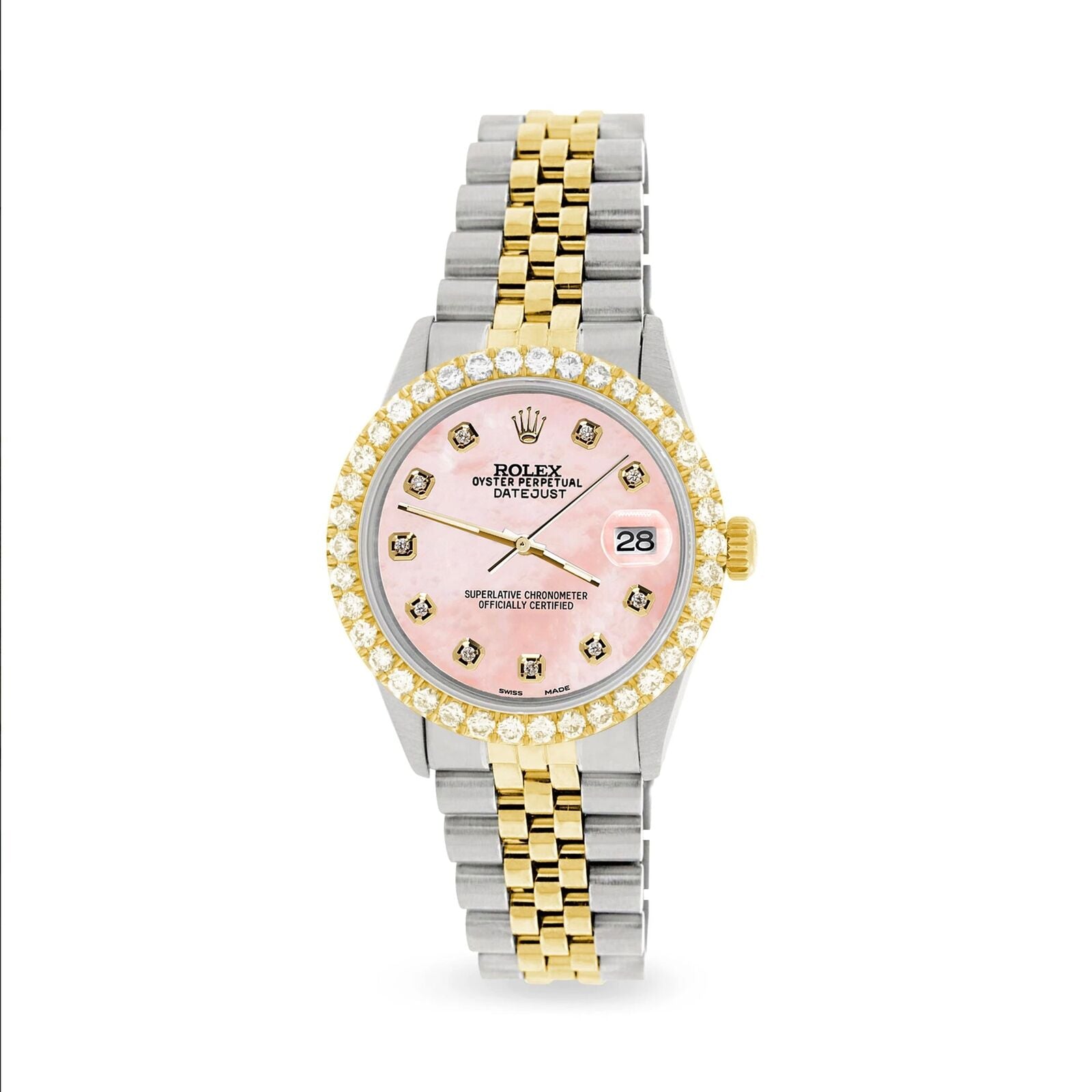 title:Rolex Datejust 2-Tone 3.05ct Diamond Bezel/Royal Pink MOP Diamond Dial TFJ-142508551;color:not applicable