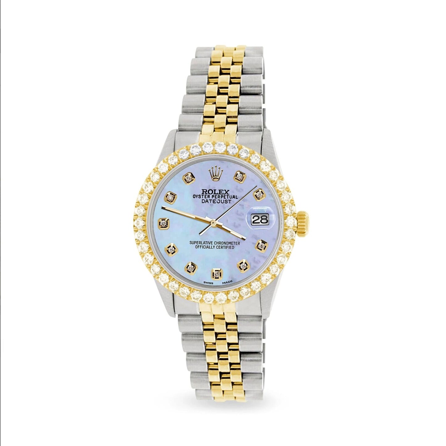 title:Rolex Datejust 2-Tone Watch 3.05ct Diamond Bezel/Purple MOP Diamond Dial TFJ-142508550;color:not applicable