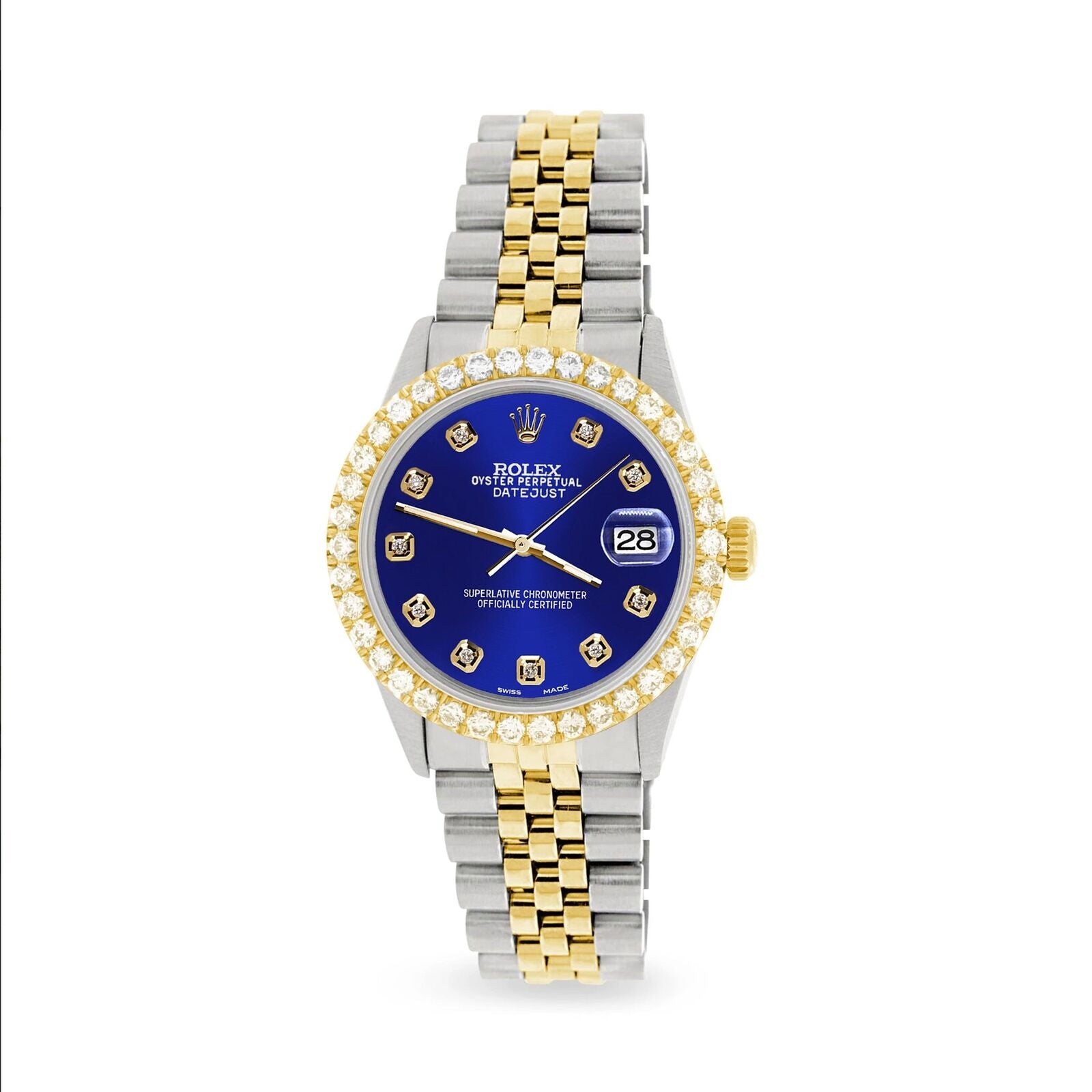 title:Rolex Datejust 2-Tone Watch Diamond Bezel/Navy Blue Diamond Dial TFJ-142508542;color:not applicable