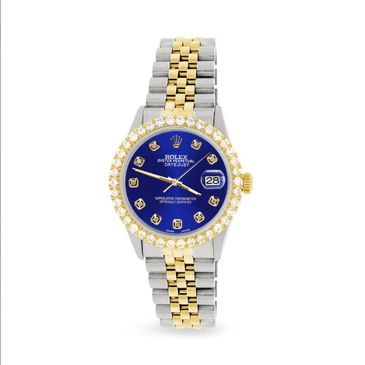 title:Rolex Datejust 2-Tone Watch Diamond Bezel/Navy Blue Diamond Dial TFJ-142508542;color:not applicable