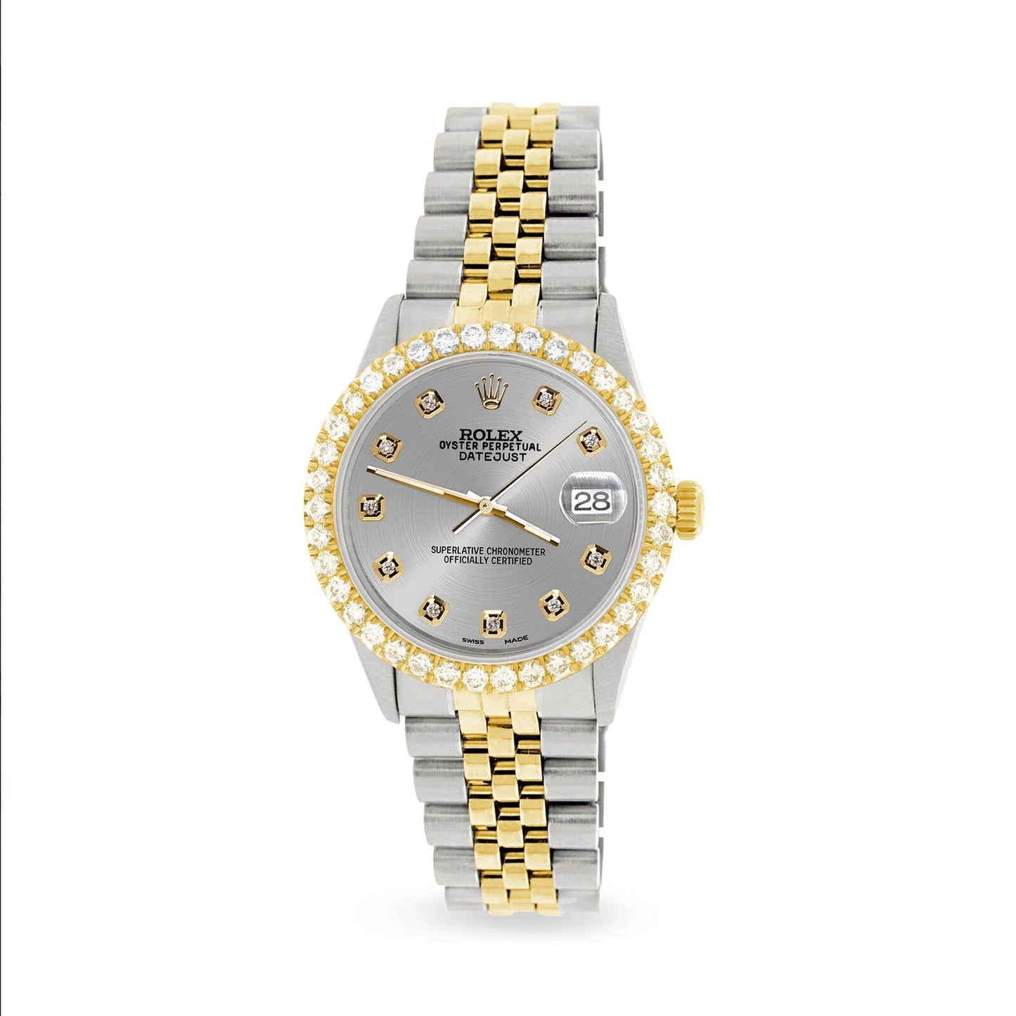 title:Rolex Datejust 36mm 2-Tone Watch 3.05ct Diamond Bezel/Gray Diamond Dial TFJ-142508527;color:not applicable