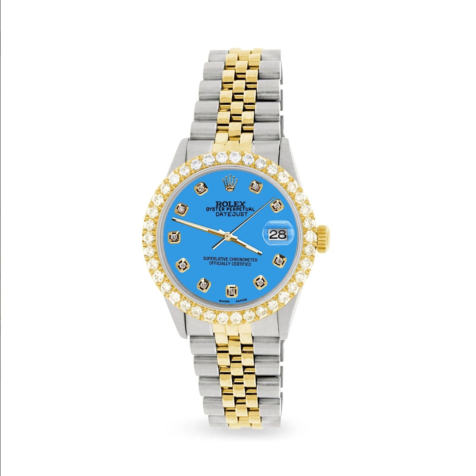 title:Rolex Datejust 36mm 2-Tone Watch Diamond Bezel/Blue Diamond Dial TFJ-142508526;color:not applicable