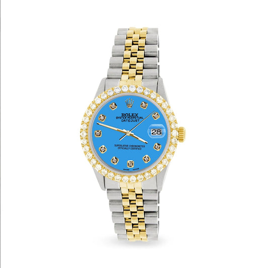 title:Rolex Datejust 36mm 2-Tone Watch Diamond Bezel/Blue Diamond Dial TFJ-142508526;color:not applicable