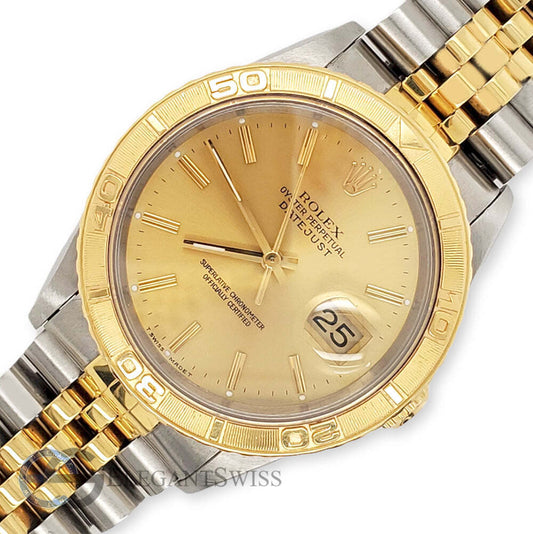 title:Rolex Datejust Turnograph 36mm Champagne Dial Yellow Gold Steel Watch  TFJ-142508440;color:not applicable