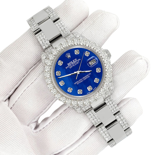 title:Rolex Datejust 31mm Pave 7.2ct Iced Diamond Royal Blue MOP Watch 178240 TFJ-142508417;color:not applicable