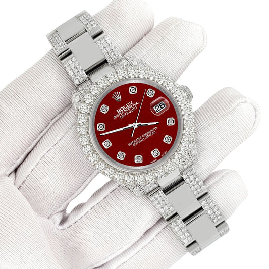 title:Rolex Datejust 31mm Pave 7.2ct Iced Diamond Imperial Red Watch  TFJ-142508482;color:not applicable