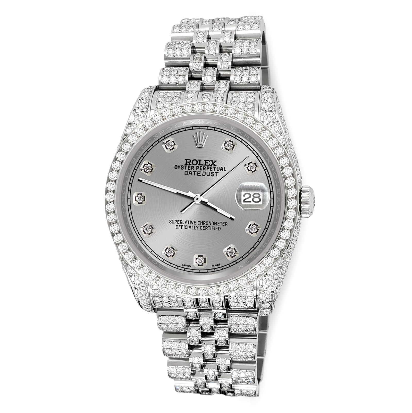 title:Rolex Datejust 36mm 10.2ct Diamond Gray Track Jubilee Watch  TFJ-142508397;color:not applicable