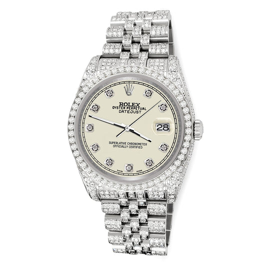 title:Rolex Datejust 36mm 10.2ct Diamond Satin Linen Jubilee Watch  TFJ-142508394;color:not applicable