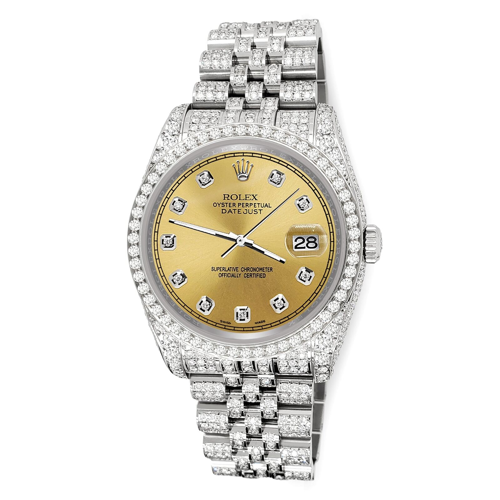 title:Rolex Datejust 36mm 10.2ct Diamond Champagne Track Jubilee Watch  TFJ-142508392;color:not applicable