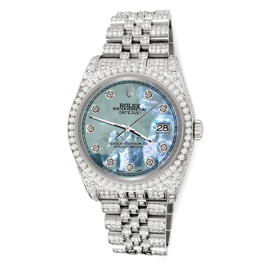 title:Rolex Datejust 36mm 10.2ct Diamond Tahitian Blue MOP Jubilee Watch TFJ-142508390;color:not applicable