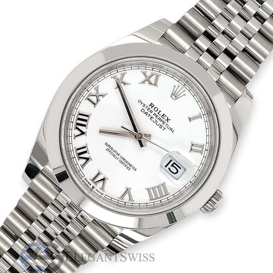 title: Rolex Datejust 41 126300 White Roman Dial Jubilee Watch  TFJ-142508383;color:not applicable