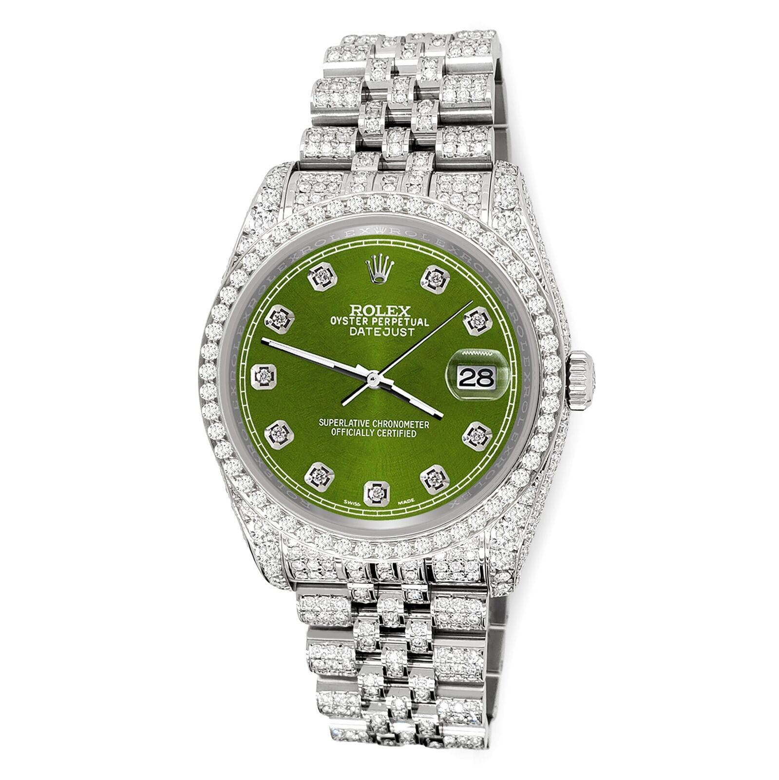 title:Rolex Datejust 36mm 10.2ct Diamond Royal Green Jubilee Watch  TFJ-142508379;color:not applicable