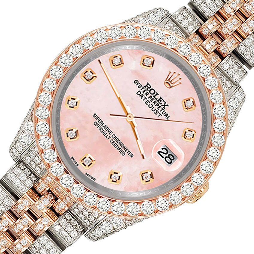 title:Rolex Datejust 36mm 10.75ct Diamond Royal Pink MOP RG Watch TFJ-142508318;color:not applicable