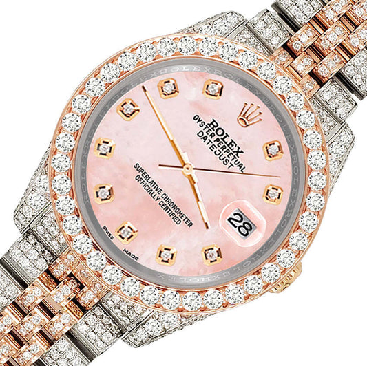 title:Rolex Datejust 36mm 10.75ct Diamond Royal Pink MOP RG Watch TFJ-142508318;color:not applicable