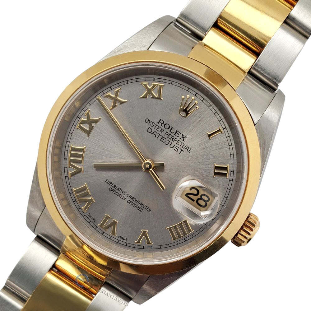 title:Rolex Datejust 36mm Slate Roman Dial 2-tone Oyster Watch  TFJ-142508293;color:not applicable