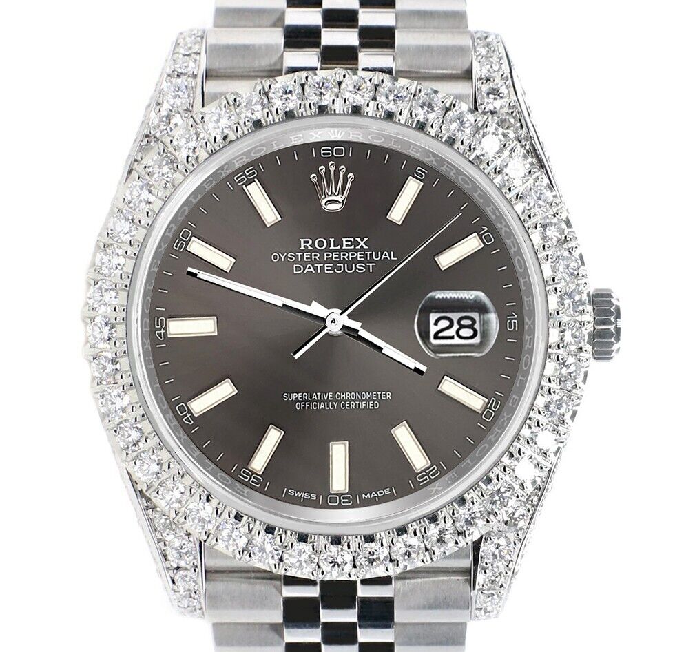 title:Rolex Datejust 4.4CT Diamonds Watch With Gray Stick Dial  TFJ-142508222;color:not applicable