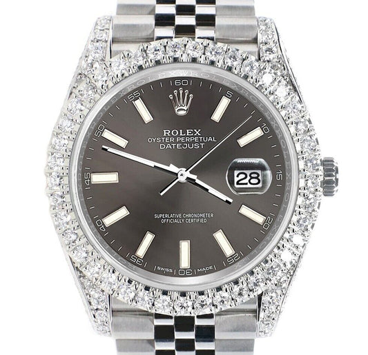 title:Rolex Datejust 4.4CT Diamonds Watch With Gray Stick Dial  TFJ-142508222;color:not applicable