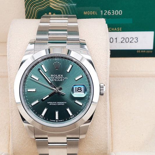 title:  Rolex Datejust   Mint Green Dial Oyster Watch   TFJ-142508217;color:not applicable