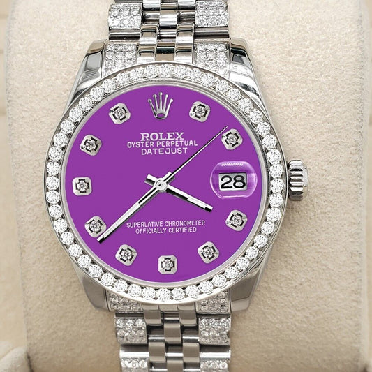 title:Rolex Datejust 31mm 3.30ct Diamond Bezel/Bracelet/Sangria Purple Watch  TFJ-142508210;color:not applicable