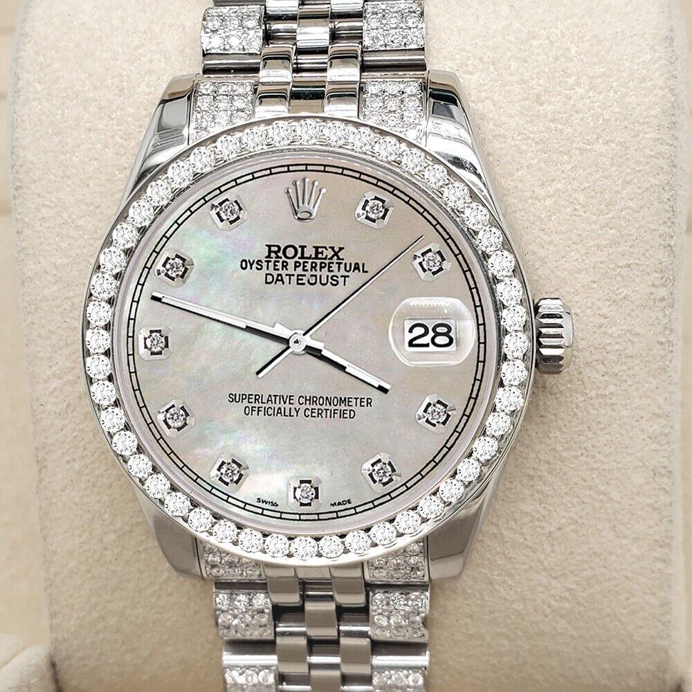 title:Rolex Datejust 31mm 3.30ct Diamond Bezel/Bracelet/Champagne MOP Watch  TFJ-142508209;color:not applicable