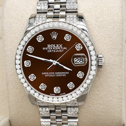 title:Rolex Datejust 31mm 3.30ct Diamond Bezel/Bracelet/Chocolate Dial Watch  TFJ-142508200;color:not applicable