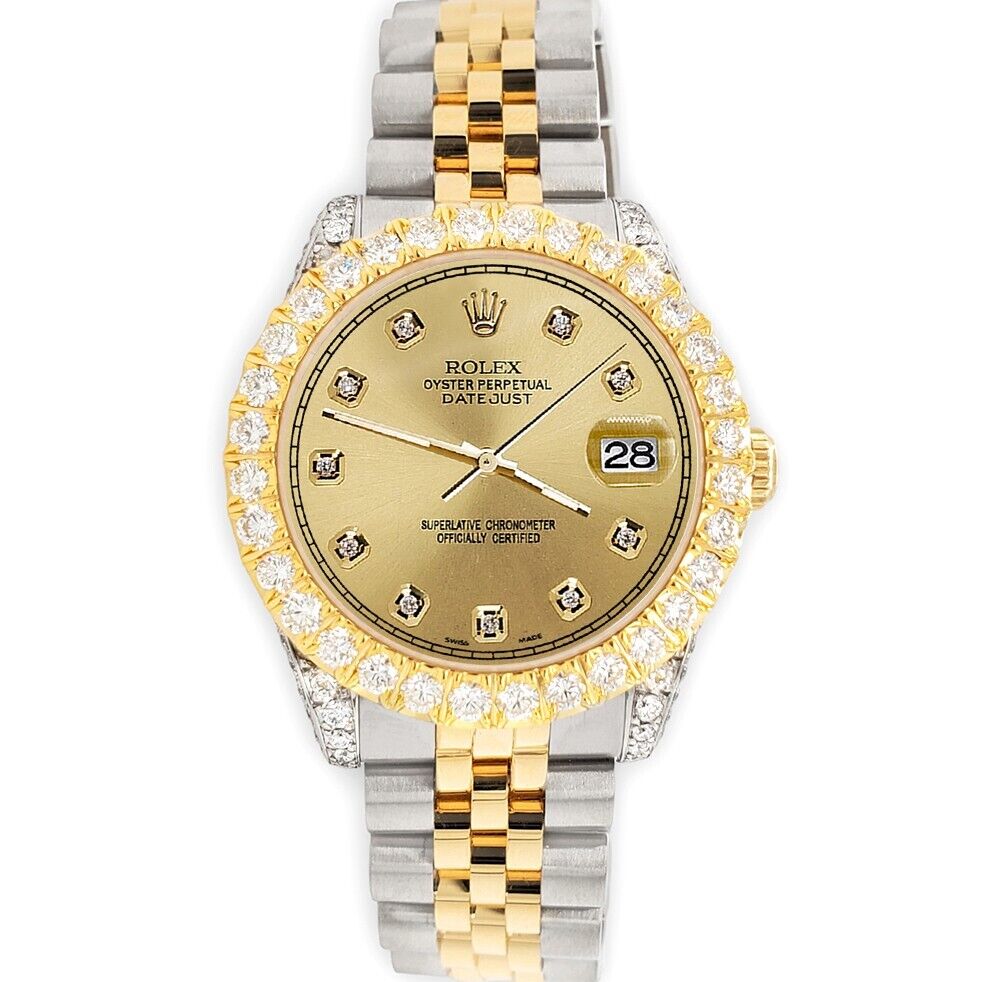 title:Rolex Datejust 31mm 2-Tone Watch 4.4ct Diamond Champagne Dial/Bezel/Case/Lugs TFJ-142508090;color:not applicable