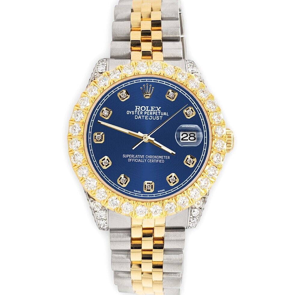 title:Rolex Datejust 31mm 2-Tone Watch 4.4ct Diamond Cobalt Blue Dial/Bezel/Case/Lugs TFJ-142508088;color:not applicable