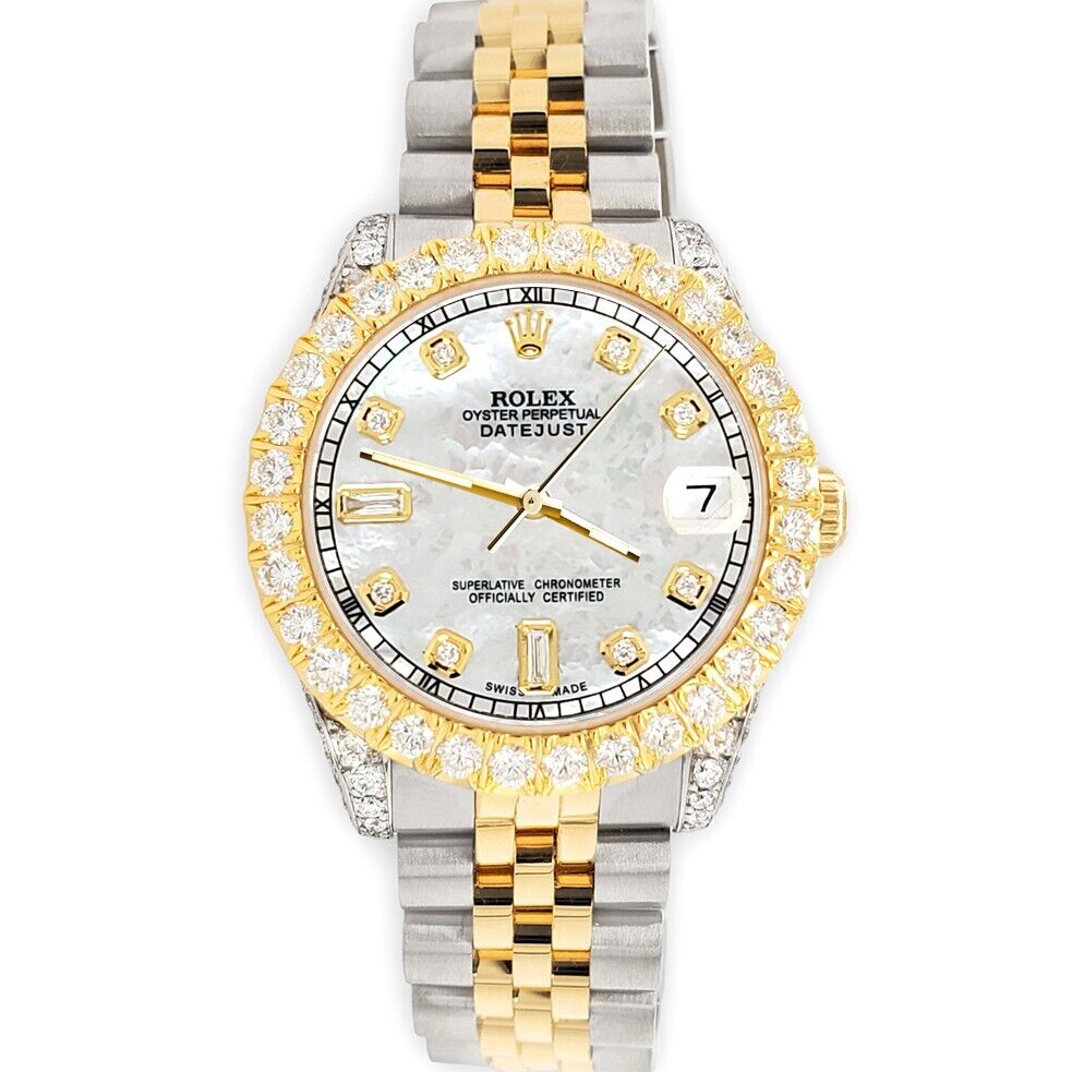 title:Rolex Datejust 31mm 2-Tone Watch 4.4ct Diamond White MOP Dial/Bezel/Case/Lugs TFJ-142507895;color:not applicable