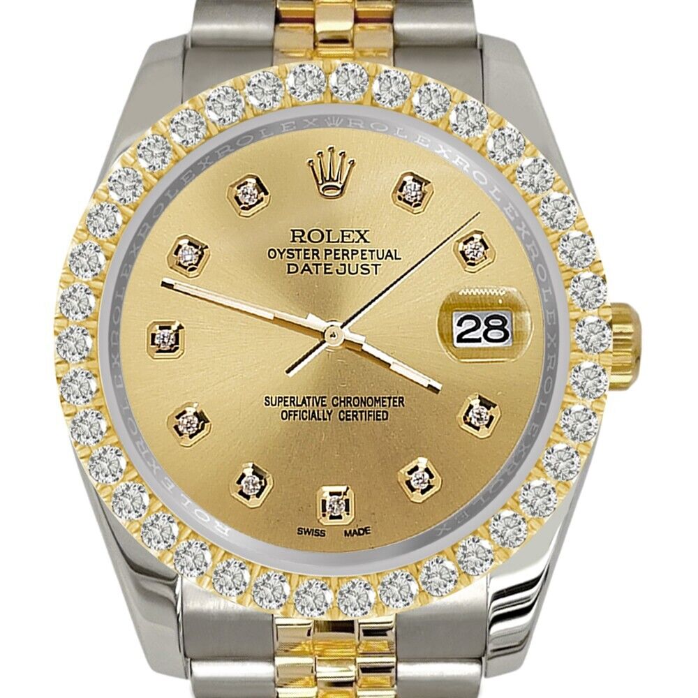 title:Rolex Datejust   Diamond Bezel/Champagne Dial Jubilee Watch TFJ-142507958;color:not applicable