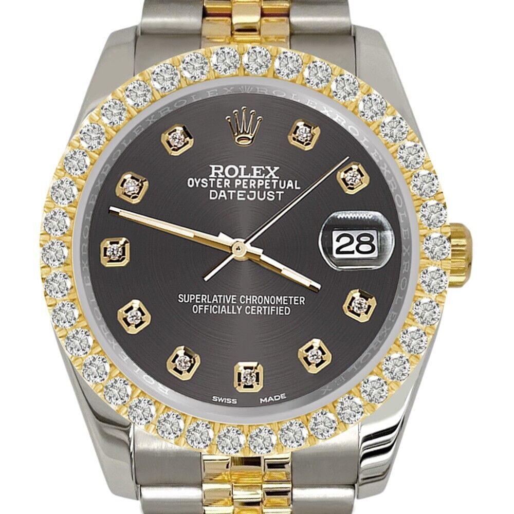 title:Rolex Datejust 116233 36mm 3.05CT Diamond Bezel/Rhodium Gray Dial Jubilee Watch TFJ-142507954;color:not applicable