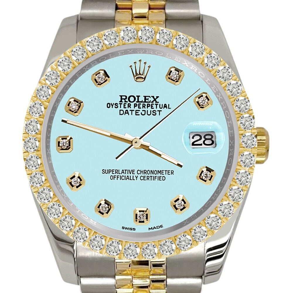 title:Rolex Datejust   Diamond Bezel/Aqua Blue Dial Jubilee Watch TFJ-142507951;color:not applicable