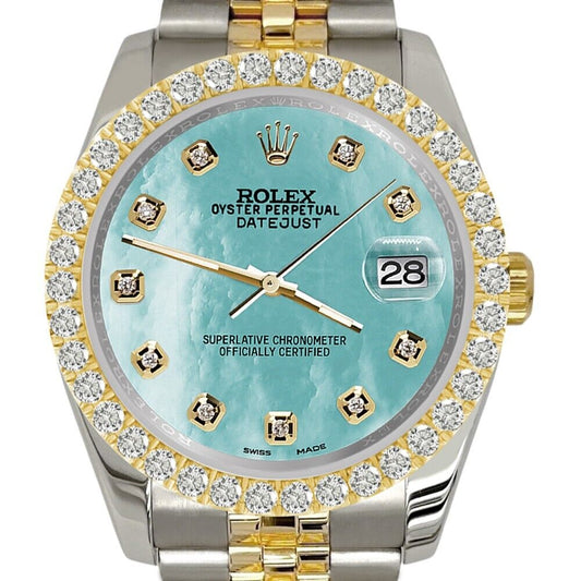 title:Rolex Datejust   Diamond Bezel/Aquamarine Blue Jubilee Watch TFJ-142507950;color:not applicable