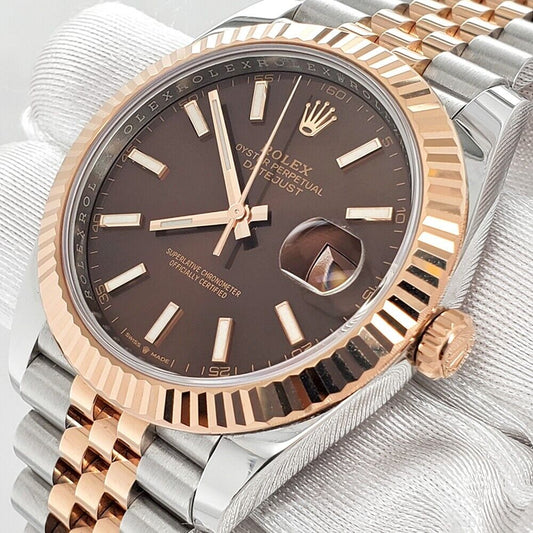 title:Rolex Datejust 41 126331 Chocolate Dial Rose Gold/Steel Jubilee Watch Box Papers TFJ-142507938;color:not applicable